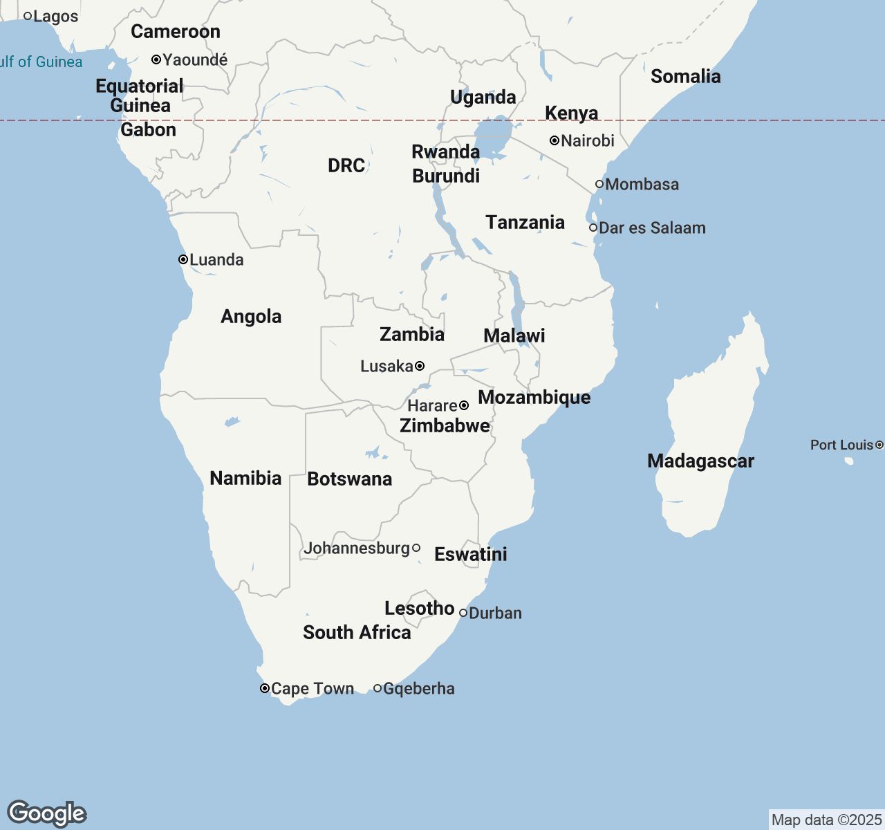 Map of Zimbabwe