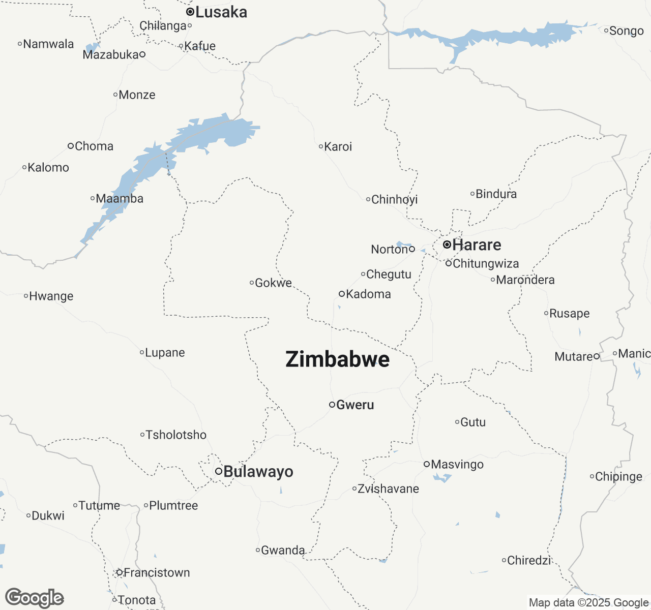Map of Zimbabwe